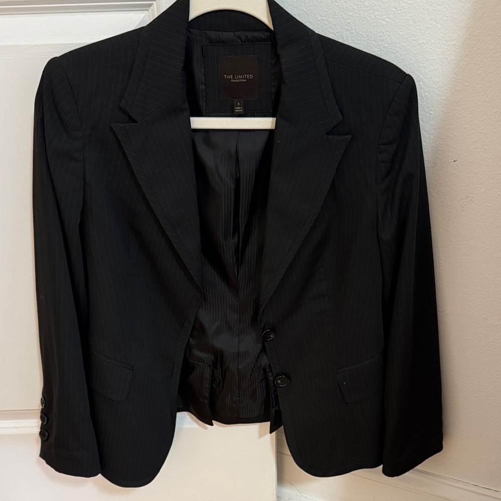 The Limited Charcoal Pinstripe Blazer